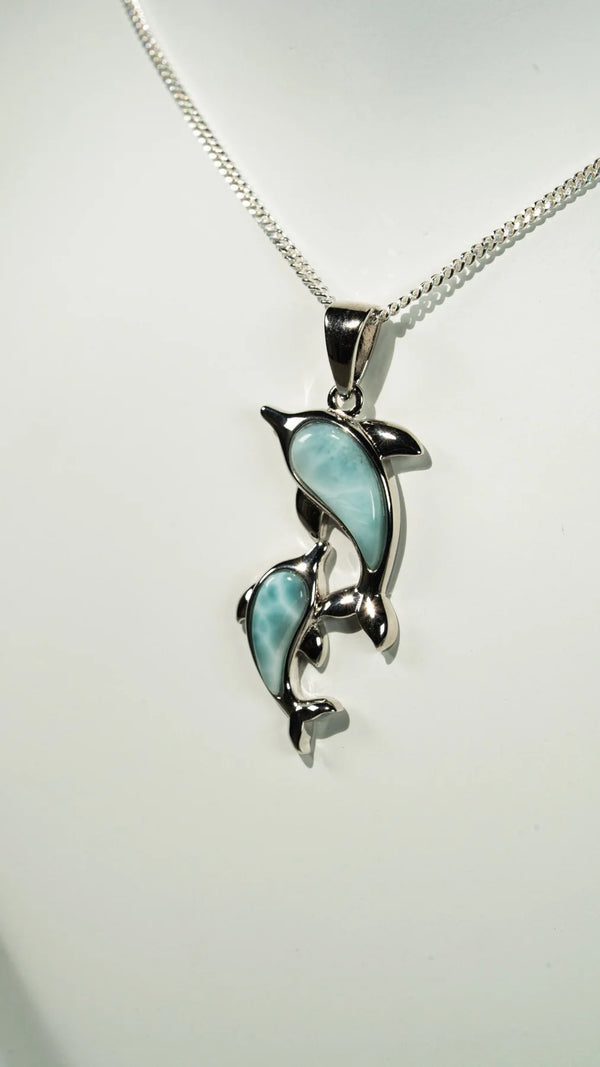 Larimar Delfin Kette