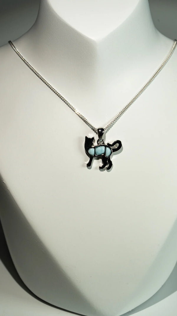 Larimar Katzen Kette