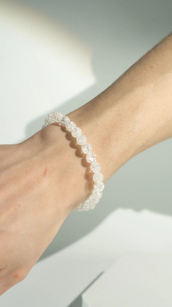 Bergkristall Crackle Armband
