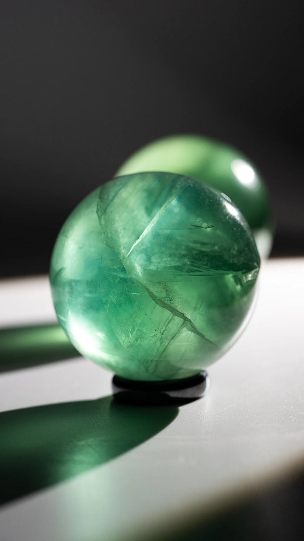 Grüne Fluorit Kugel – Nahaufnahme