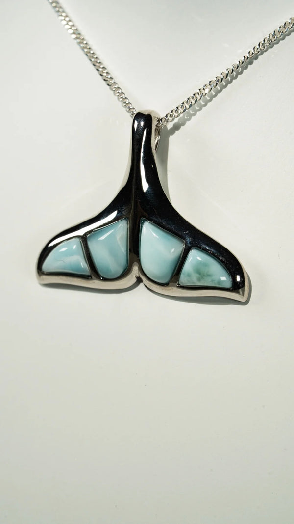 Larimar Walflossen Halskette