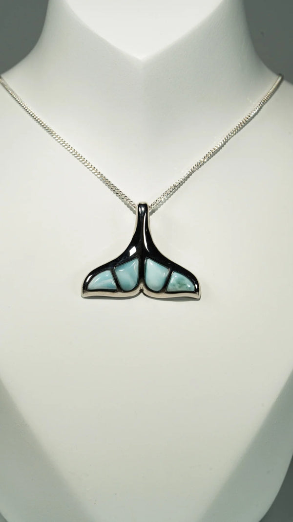 Larimar Walflossen Halskette