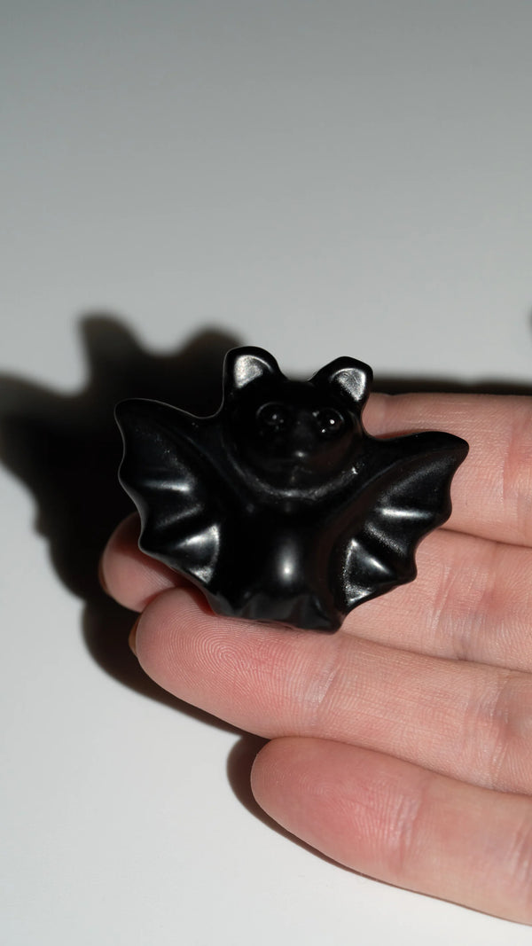 Obsidian Fledermaus in der Hand