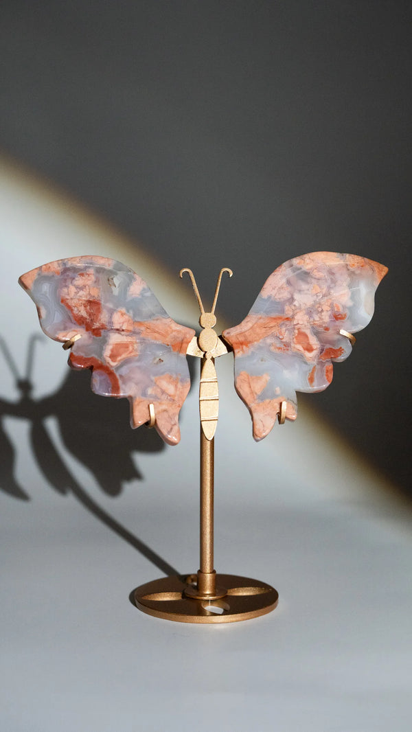 Pink Achat Schmetterlinge