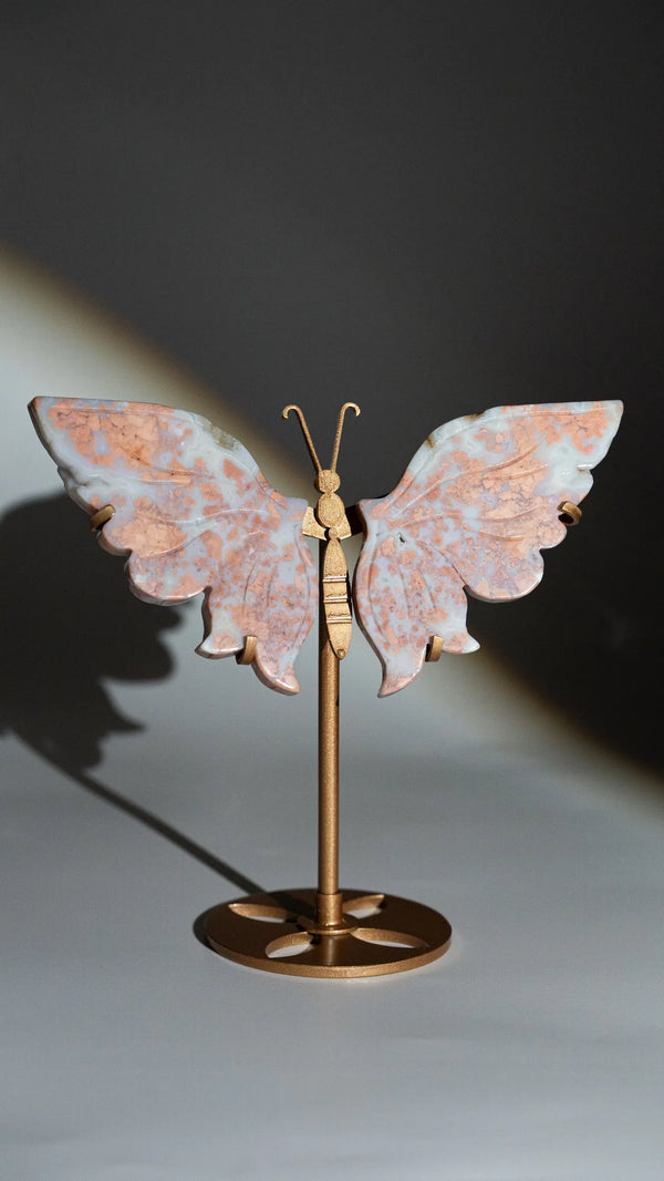 Pink Achat Schmetterlinge