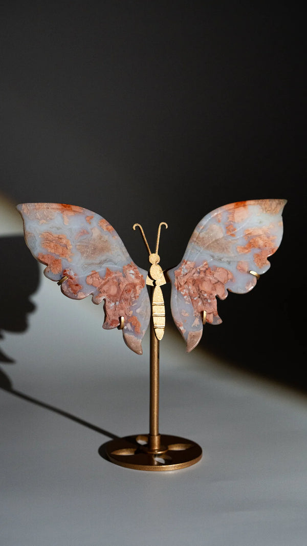 Pink Achat Schmetterlinge