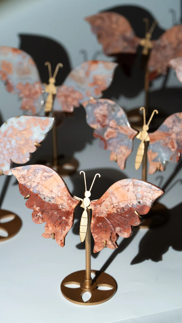 Pink Achat Schmetterlinge