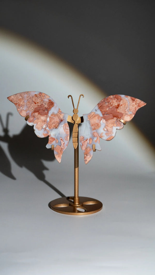Pink Achat Schmetterlinge