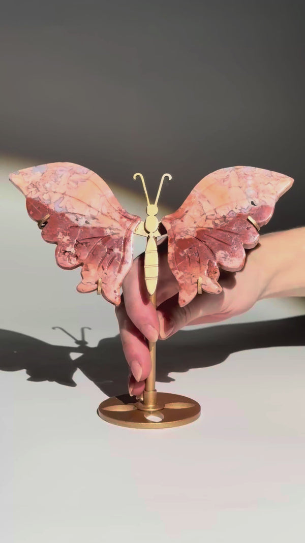 
                    
                      Video in der Galerie ansehen und abspielen, Pink Achat Schmetterlinge Nr. 35 Video
                    
                  